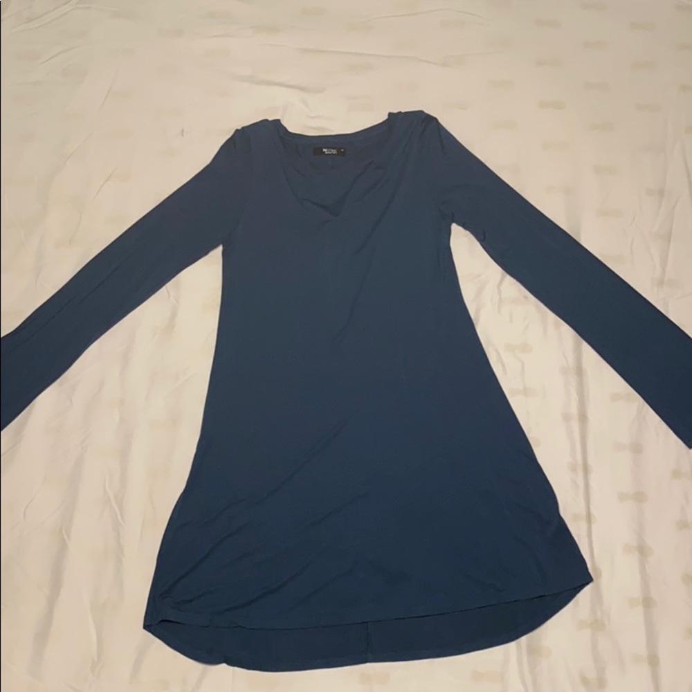 Long-sleeve rocket crew neck dress